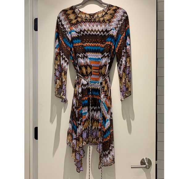 Dolce Vita Haleigh Belted 100% Silk Dress XS Boho Resort - Picture 4 of 4